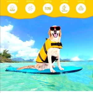 Dog Life Jacket, Reflective & Adjustable Vest Pet PFD with Rescue Handle…